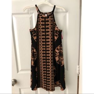 Black and brown tie-dye tank dress